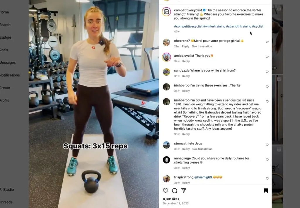 Competitive Cyclist Workout Video: Perfect teaching content