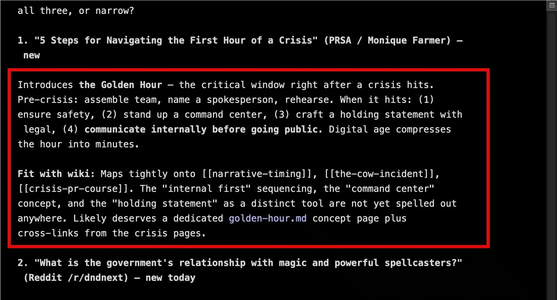 Critical concept example in LLM wiki